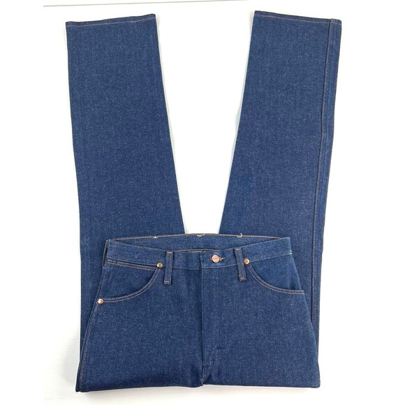 Vintage Wrangler 946DEN Cowboy Cut Regular Fit Raw Denim Blue Jeans Mens 30x33 - Picture 5 of 10